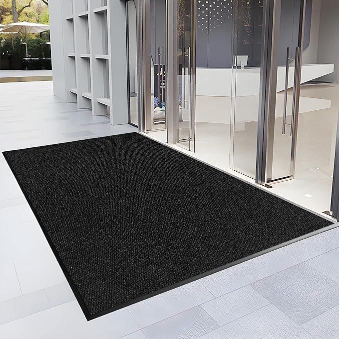 3′ x 13′ Front Door Mat Indoor Outdoor Entrance, Commercial Floor Mat Heavy Duty Dirt Trapper Entryway Doormat, Custom Size Non Slip Rubber Backing Welcome mat, Door Mat for High Traffic Area