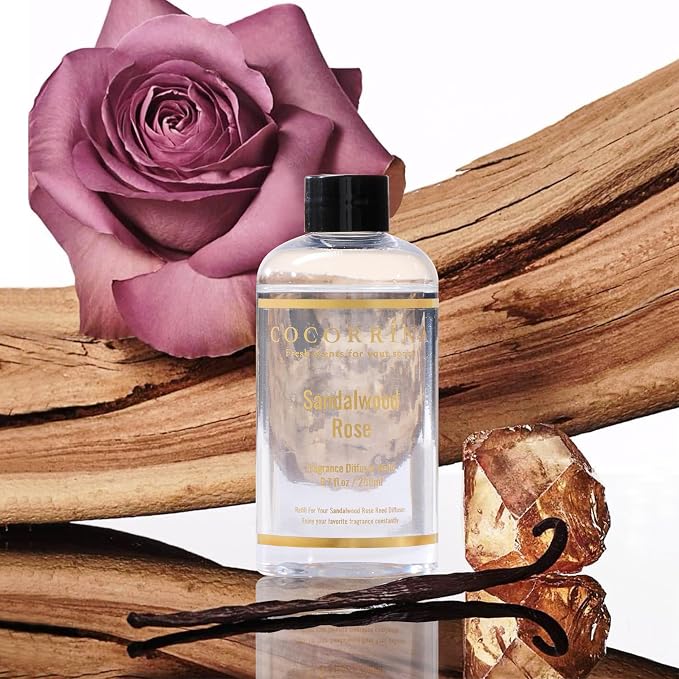 Refill - Sandalwood Rose 6.7 Fl.oz Reed Diffuser Refill with 8 Sticks