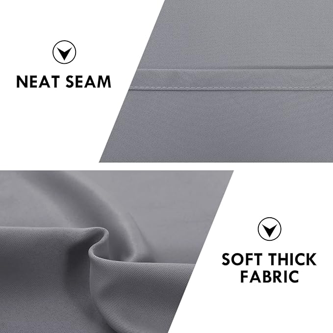 DWCN Blackout Curtains for Bedroom - Thermal Insulated Privacy Energy Saving Rod Pocket Drapes for Living Room, W 38 x L 72 Inch, Grey, Set of 2