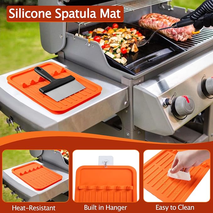 Upgraded Griddle Cleaning Kit for Blackstone | 20 Pieces Flat Top Grill Accessories Cleaner Tool Set, with Griddle Scraper, Silicone Spatula Mat, Grill Stone, Griddle Brush