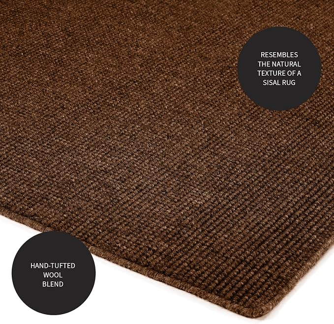 Plow & Hearth Dalton 2x3'6" Fireproof Hearth Rug | Paprika | Wool Blend Fireplace Mat | Protect Home Décor Hardwood Floor and Carpet from Sparks and Embers Wood Stove