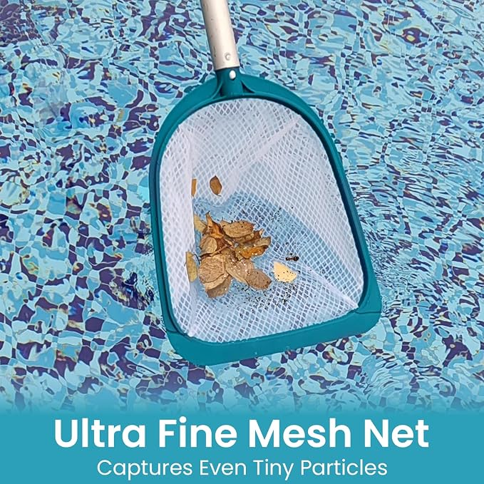 POOLWHALE Pool Spa Leaf Skimmer Net - Ultra Fine Mesh Diamond Netting with 5" Deep Bag for Above Ground Pools, Ponds, Hot Tubs, Spas and Fountains Removing Leaves & Debris(No Pole)