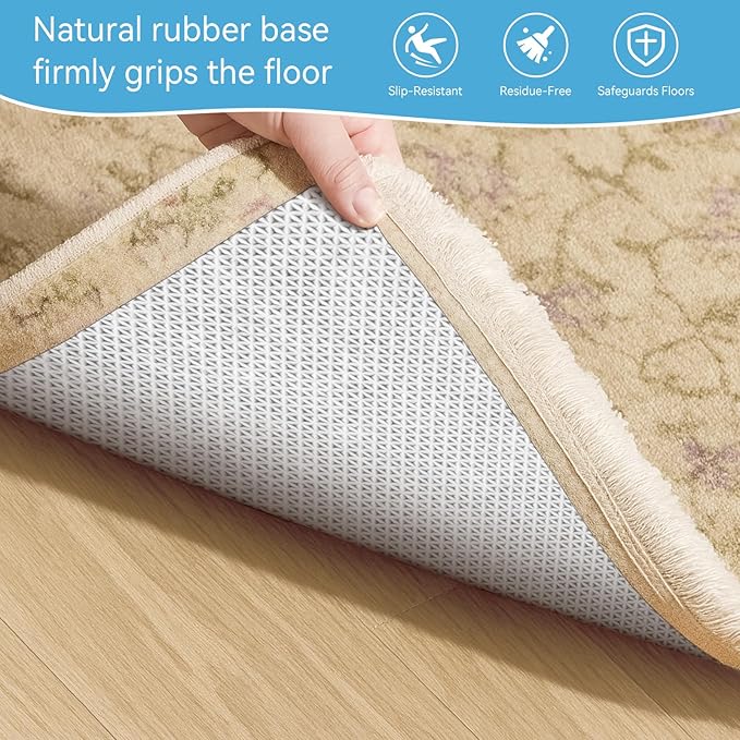 Warmstar 2x6 FT Non Slip Rug Pad,100% Waterproof Felt Rug Pad for Hardwood Floors,1/2” Thick Soft Carpet Pad with Natural Rubber Backing, Secure Grip & Floor Protection
