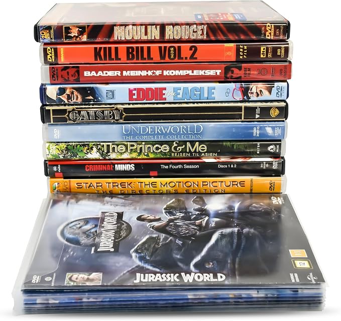 Tarifold Double DVD Storage Sleeves with Felt, Holds 2 Discs, 50 Pack | Holds 2 DVDs, cover art and booklet, protective felt insert, secure closing flap, durable polypropylene, 50 pack
