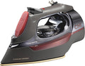 CHI Steam Iron for Clothes with 8’ Retractable Cord, 1700 Watts, 3-Way Auto Shutoff, 400+ Holes, Professional Grade, Temperature Control Dial, Titanium Infused Ceramic Soleplate, Black/Chrome (13109)