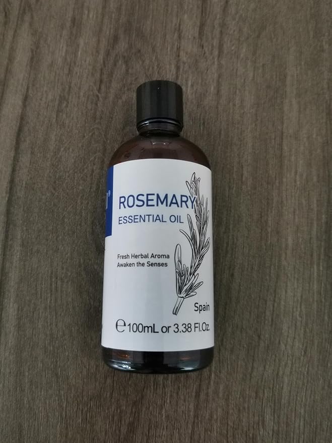HIQILI Rosemary Essential Oil for Hair Care, Diffuser & Aromatherapy | Essential Oils with Travel Bottle, for Humidifier, Skin Care, Massage, Candle and Soap Making —100ml / 3.38 fl oz