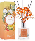 Reed Diffuser Set,6.76 fl oz (200 ml) - Coconut & Pineapple Oil Diffusers with 8 Reed Sticks, Home Fragrance Reed Diffuser for Bathroom Shelf Decor