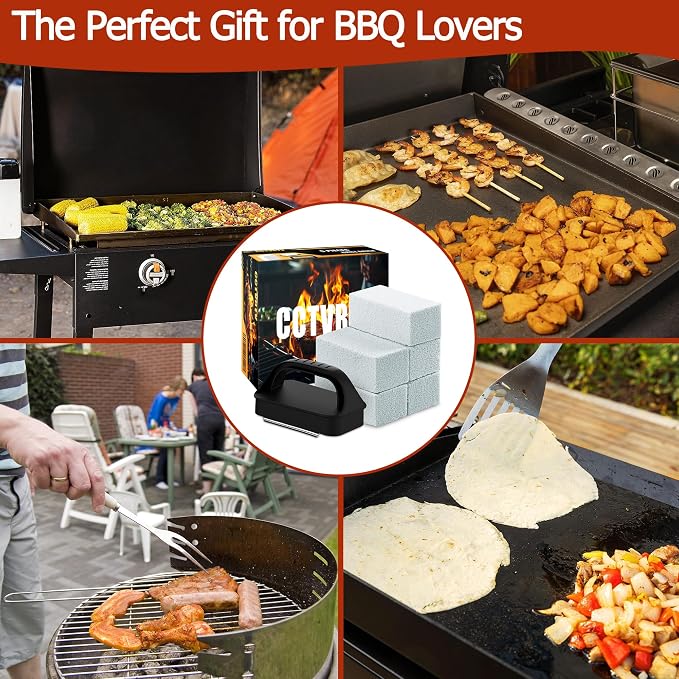 Heavy Duty Griddle Cleaning Brick with Handle, Grill Cleaner for Cleaning Flat top, Pumice Griddle Cleaning Stone Removing Stains for BBQ, Swimming Pool, Sink(5 Pack)