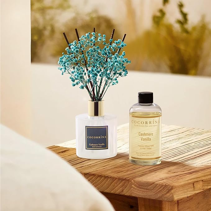 Reed Diffuser Refill - Cashmere Vanilla 6.7 Fl.oz Reed Diffuser Refill with 8 Sticks
