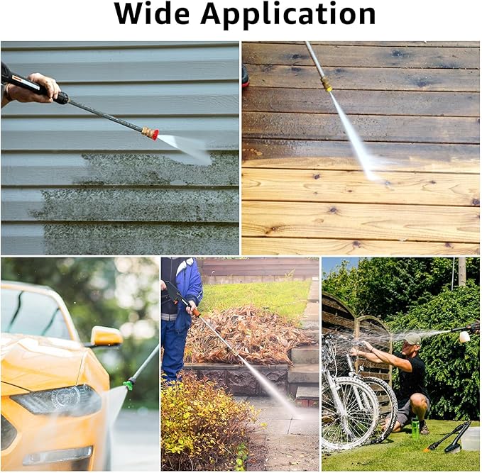 Pressure Washer Tips Power Washer Soap Nozzle Tips Multiple Degrees 1/4 Quick Connect Design Up to 4,500 PSI 2.5 GPM(5-Pack) | Pressure Washer Spray Nozzle Tips, Multiple Degrees 0° 15° 25° 40° Soap, 1/4 Inch Quick Connect for Cleaning Car, Watering