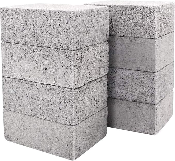 8 Pack Grill Brick Griddle Stone Pumice Cleaning Block | Commercial grade cleaner for oven, stove, BBQ grill, cookers, frying pans, racks and flat tops
