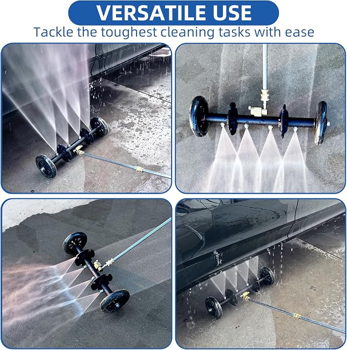 Undercarriage Cleaner Water Broom Pressure Washer Attachment, 16 Inches Undercarriage Washer, Pressure Washer Underbody Cleaner 4 Extension Wands 4 nozzles DUS3202