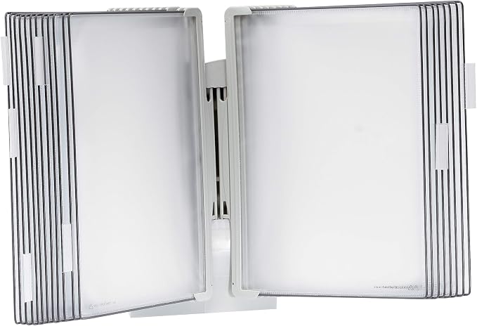 Tarifold Desktop Reference System Extension, 10 Pockets, Gray | Adds 10 double-sided polypropylene pockets to TD271, holds 20 letter-size sheets, snap-on index tabs, easy to assemble