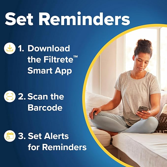Filtrete 24x30x1 AC Furnace Air Filter, MERV 13, MPR 1900, Premium Allergen, Bacteria & Virus Filter, 3-Month Pleated 1-Inch Electrostatic Air Cleaning Filter, 6-Pack (Actual Size 23.81x29.81x0.78 in)