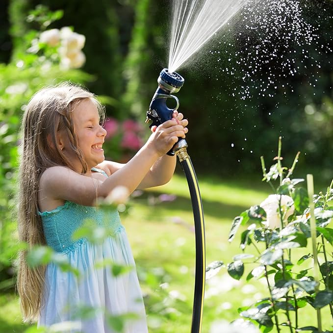 Solution4Patio Short Leader Garden Hose 3/4 in. x 10 ft. -Heavy Duty Durable Flexible Lightweight Water Pipe -Brass Aluminum Ends for Household & Commercial -Kink Free, Leakproof, Male/Female Fittings