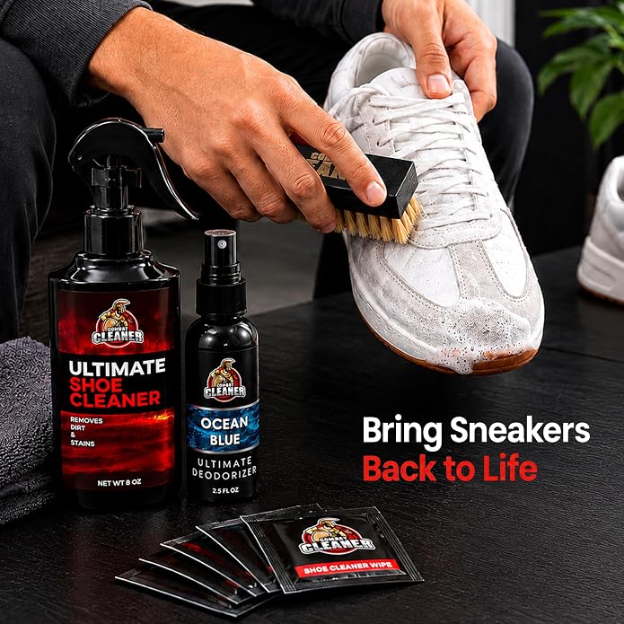 Combat Cleaner Shoe Cleaning Kit – Complete Sneaker Care Solution for Leather, Suede, Canvas, Mesh, Nubuck & More