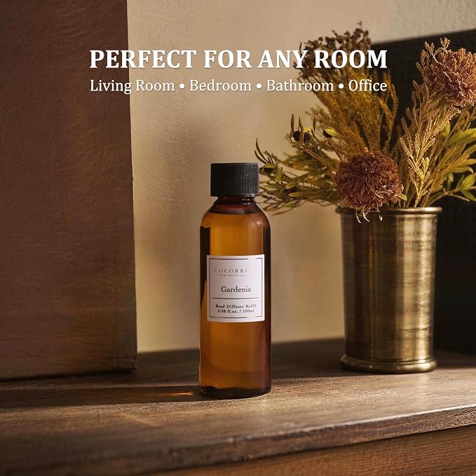 Reed Diffuser Refill Set, 10.2oz Scented Oil Refill 3 Pack, Clean Linen, Cashmere Vanilla, Gardenia, Long Lasting Oil Diffuser Refill with 18 Sticks for Bathroom & Bedroom