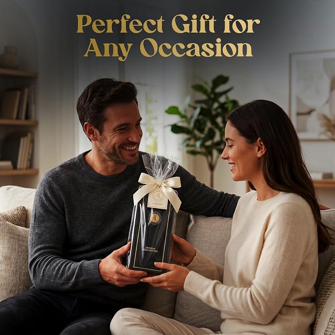 Black Reed Diffusers for Home | Premium Long-Lasting Fragrance Diffuser | Reed Diffuser Sticks in Oil Set | Smells Good in Bathroom & Office | Black, Balsam Reed Diffuser(5 oz)