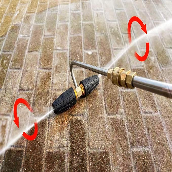 Gutter Cleaner Attachment for Pressure Washer, 3600 PSI | with 2 Rotary Turbo Nozzle, 1/4 Inch Quick Disconnect