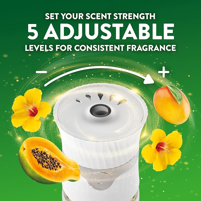 Air Wick Plug-In Scented Oil Refills, 6 Count, Hawaii Exotic Papaya and Hibiscus Flower, Air Freshener, Essential Oils