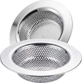 Kitchen Sink Strainer Stainless Steel, LASSHSWA Kitchen Sink Drain Strainer, Sink Strainers for Kitchen Sinks with Large Wide Rim 4.5" Diameter (2 Pack)