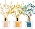 Reed Diffuser Set of 3,Fresh Linen Ocean Mist&Sea Salt Citrus Lemon Oil Reed Diffusers for Bedroom Living Room Office Aromatherapy Oil Reed Diffuser for Gift 50ml x 3