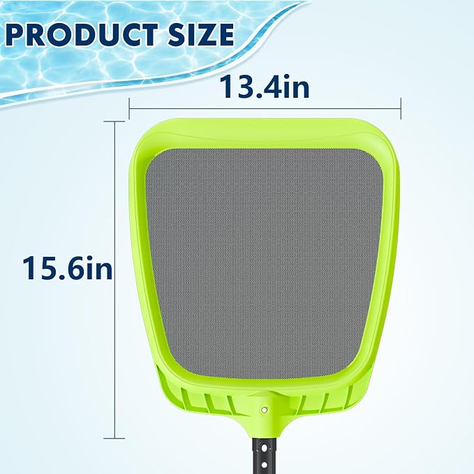 Sepetrel Pool Skimmer Net - Professional Heavy Duty Reinforced Frame Nylon Flat Leaf Rake Net,for Spa Pond Swimming Pool, Cleaning Supplies and Accessories, (Pole Not Included)