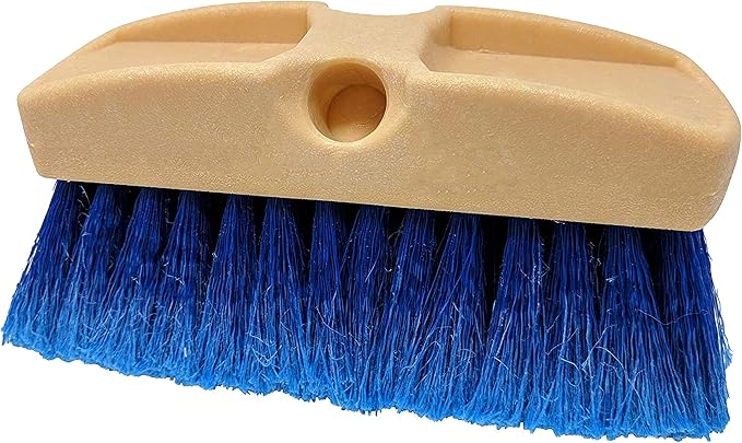 Guttermaster Blue Flow Through Essential Flagged-End Brush Head, 8-Inch | GM-215NP-8 Oblong medium soft bristle brush for gentle car wash, RV, boat, large vehicles, compatible with pole handle
