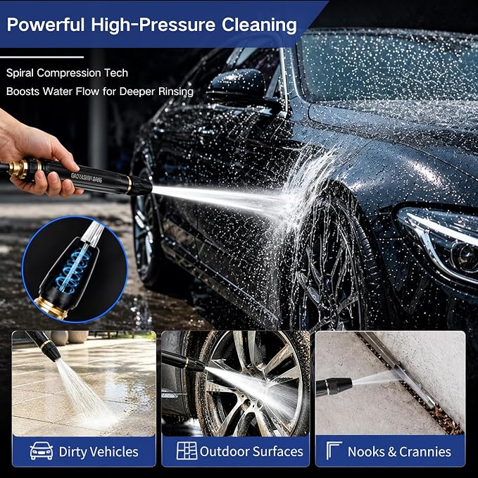 12 Pcs Heavy Duty Adjustable Twist Hose Nozzle Jet Sweeper Nozzle，Home High Pressure Car Wash Water Gun，Pressure Power Washer Nozzle for Garden Hose & Outdoor Cleaning