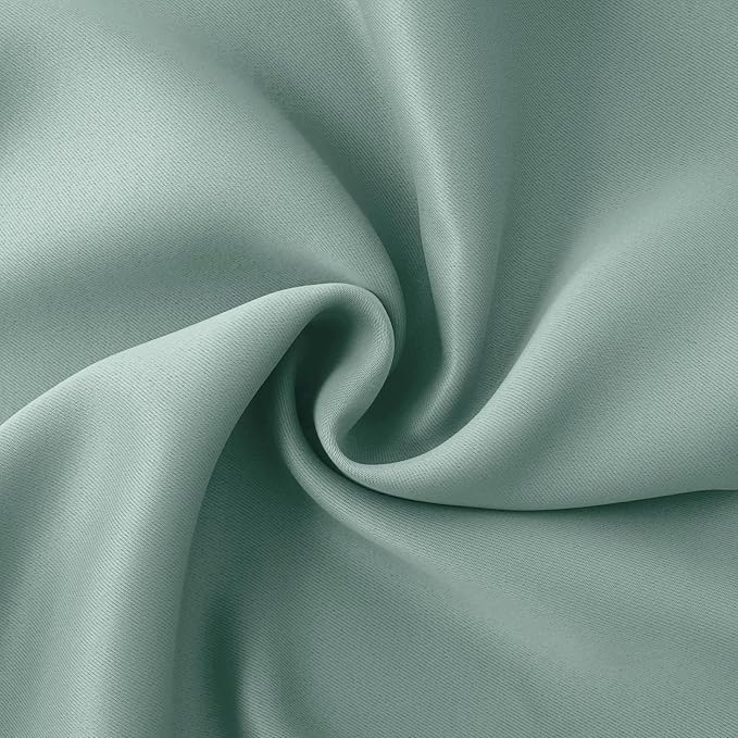 BGment Sage Green Blackout Curtains for Bedroom 48 Inch Length - Thermal Insulated Drapes with Rod Pocket Darkening for Kitchen Bathroom Living Room Window, 42 x 48 Inch, 2 Panels