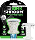 SinkShroom Revolutionary Bathroom Sink Drain Protector Hair Catcher, Strainer, Snare, Silicone , Brushed, Sinkshroom Chrome Edition, 1" -1.4"