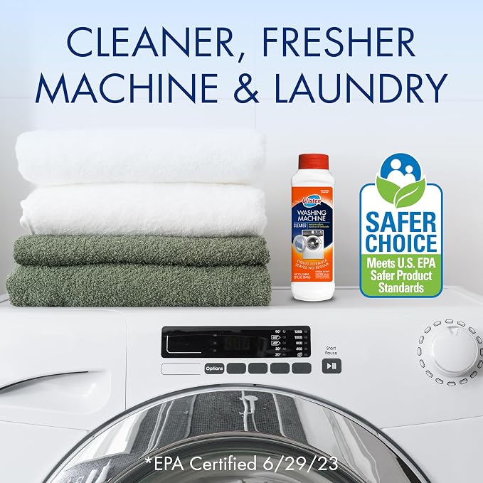 Glisten Washing Machine Cleaner, Helps Remove Odor, Buildup, and Limescale, Fresh Scent, Made in the USA, 12 Ounce Bottle, 3-Count, (Pack of 2)