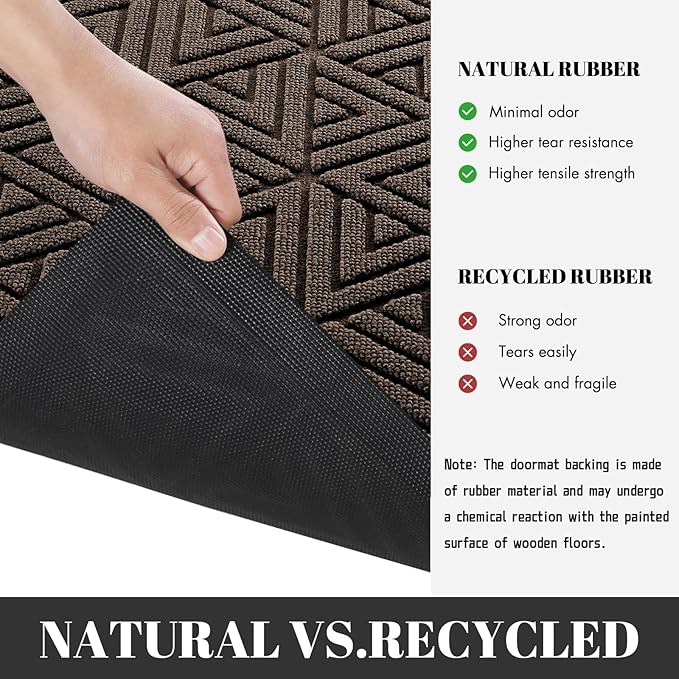 Yimobra Front Door Mat Outside Entrance 72 x 24, Waterproof and Washable Outdoor Mat, Non Slip Rubber Backing, Heavy Duty Welcome Matt for Home Entry Floor Porch Garage Office, Low Profile, Brown