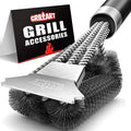 GRILLART Grill Brush and Scraper with Deluxe Handle, Safe Wire Grill Brush BBQ Cleaning Brush Grill Grate Cleaner for Grill/Smoker/Gas/Charcoal Grill Cleaning-Grill Gifts for Men/Dad, BR-8529