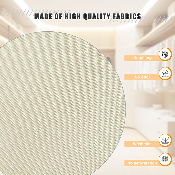 Hanging Closet Organizer 6-Shelf, Oxford Fabric Wardrobe Storage, Beige | Easy-mount foldable design holds clothes, handbags, shoes & accessories; washable Oxford fabric, sturdy and space-saving.
