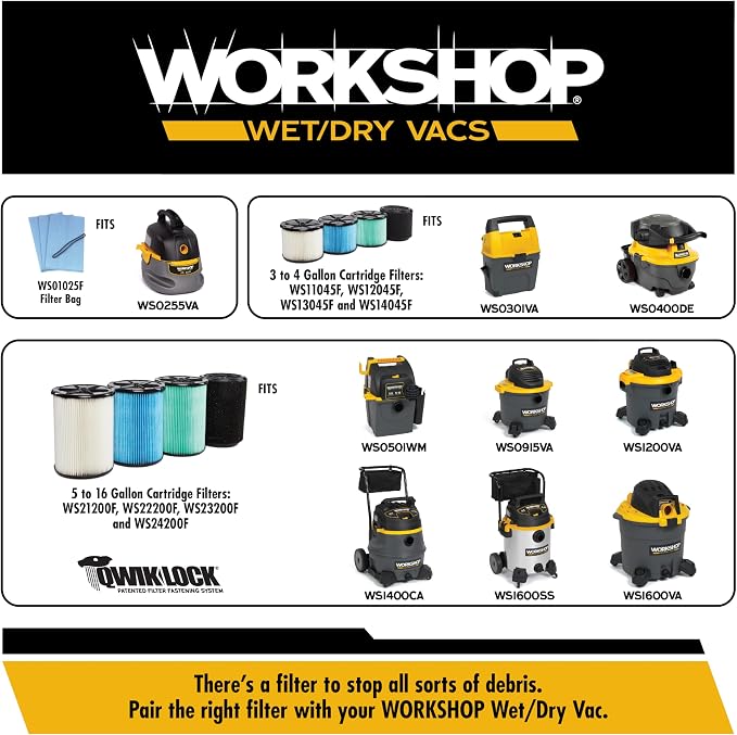WORKSHOP Wet/Dry Vacs WS25051A 2-1/2-in. Gutter Cleaning Vac Attachment Kit | Collects or Blows Debris Out of Gutters, For WORKSHOP Shop Vacuum Cleaners, Fits 2-1/2-inch Extension Wands and Hoses