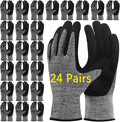 24 Pairs bulk gardening gloves guantes de trabajo para hombre work gloves with grip,Breathable latex dipped gloves,Superior to nitrile rubber,Suitable for weeding, construction, outdoor work