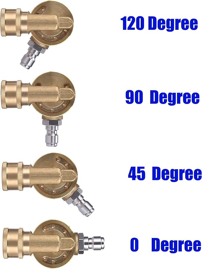 M MINGLE 240 Degree Rotation Gutter Cleaner Attachment, 4500 PSI | Pivoting Coupler for Pressure Washer Nozzle, Reaches Hard-to-Reach Spots, 1/4'' Quick Connect, For Gutters, Cars and Patios
