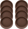 3X3 Round Rubber Caster Cups, Non Slip Furniture Pads, Anti-Slip Gripper, Anti Skid Furniture Feet, Anti Slide Floor Protector for Bed Couch Table Chair Stoppers - Brown, 8 Pack