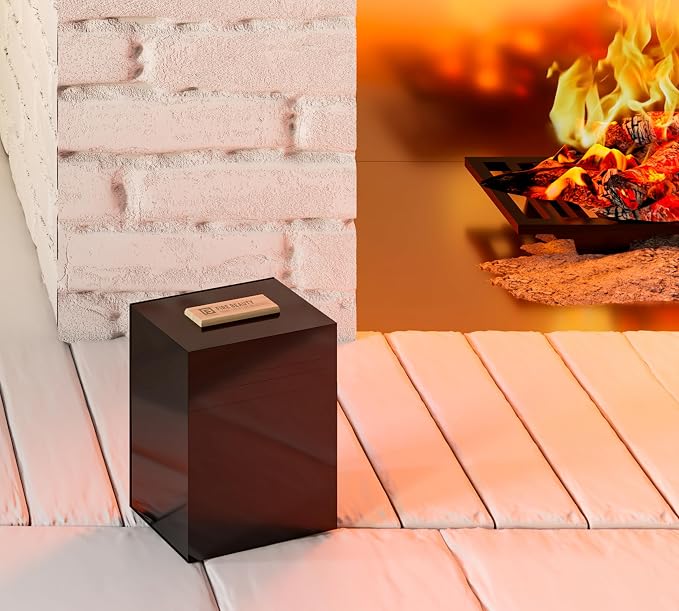 Fire Beauty Galvanized Steel Fire Starter Fireplace Storage Box（small） | Galvanized Steel Rust Resistance, Oak Anti-Scald Handle, Multi-Scene Household Storage