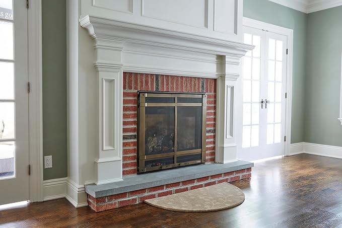 UniFlame - Beige Branch Hand Tufted 100% Wool Hearth Rug - 44" L x 22" W | Protects Floor from Heat, Embers, and Sparks