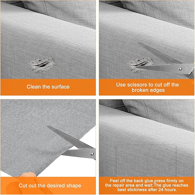 Repair Patches Repair Tape Self-Adhesive DIY Repair Patch Linen Gear Patch for Sofa, Furniture, Chair, Clothing,Tents,3.5x79 Inch,Dark Blue