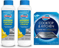 Glisten Dishwasher Magic Machine Cleaner & Disinfectant 2-Pack and Cooktop & Kitchen Cleaning Pads