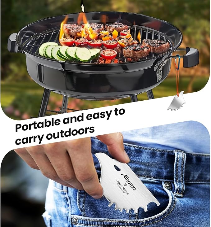 Cool Eagle-Shaped Bristle-Free Grill Scraper, BBQ Grill Cleaning Tool | Cool eagle-shaped, Bristle-free scraper cleans varied grill grates, Compact design includes a rope, hook