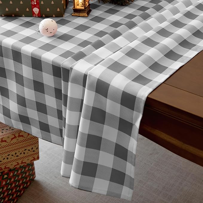Waterproof Plaid Tablecloth Fabric - Square 58x58 Inch Classic Gingham Checker Table Cloth for Indoor/Outdoor Use - Buffalo Table Cover for Picnics, BBQs, and Parties