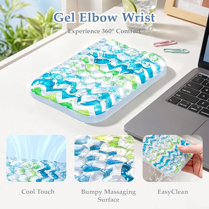 Ospelelf Elbow Wrist Rest Pad for Desk, Gel Arm Rest Pad Support for Office | Ergonomic Computer Wrist Support for Typing Pain Relief, Cushion Pad Support for Keyboard and Mouse, 6.29" × 4.33" × 0.98"
