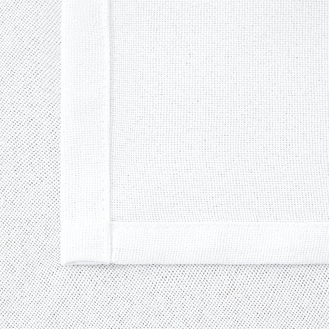 YoungsTex 63 Inch Length White Linen Curtains 2 Panels for Living Room, Light Filtering Drapes Semi Sheer with Rod Pocket Back Tab Lightweight for Bedroom, 52 X 63 Inch