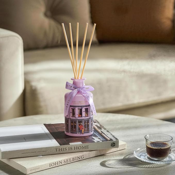 Reed Diffuser - Lavender Garden 6.76 fl oz Reed Diffuser with 8 Sticks Home Fragrance Bathroom Shelf Decor (Festive House Collection)