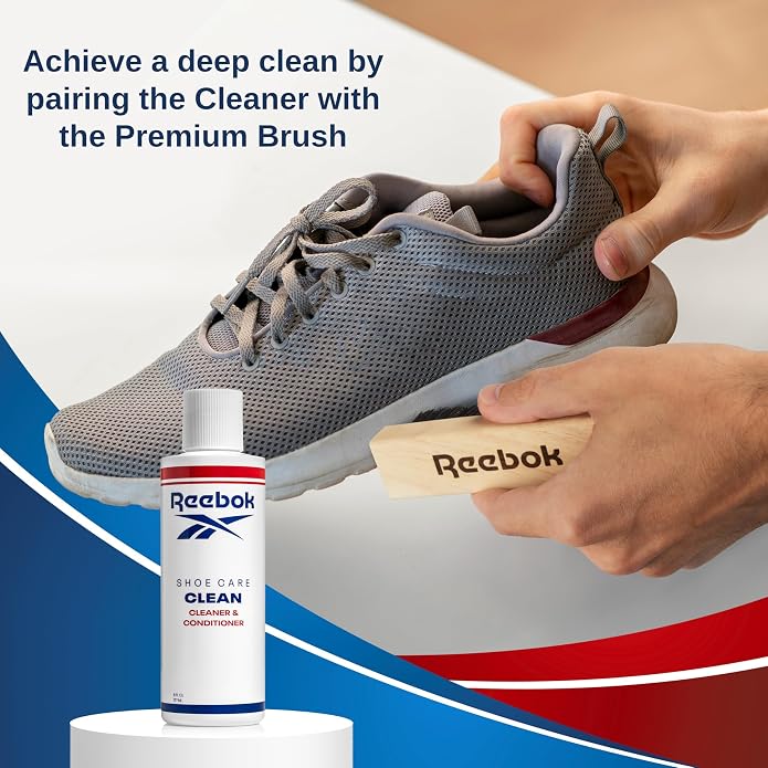 Reebok Restore Kit - Shoe Cleaner Kit, 6oz Cleaner and Conditioner with Premium Shoe Cleaning Brush - Shoes Cleaner Kit for Sneakers, Leather, Suede, Canvas & More