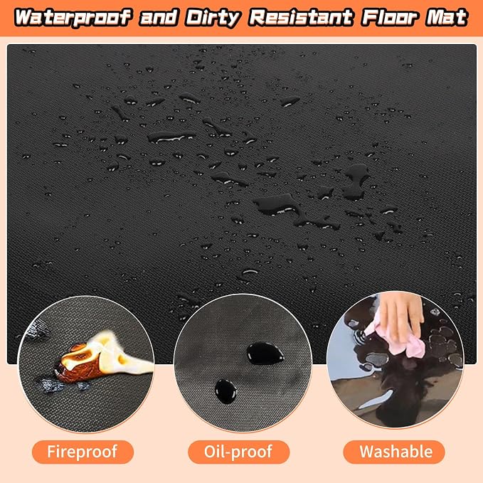 Hearth Rugs Fireproof, Fireplace Rug, Fireplace Mat, Fireplace Rugs Fire Resistant, 42" x24”, Heated Floor Mat for Outdoor BBQ Grills, Fire Pits, Smokers, Woodstoves
